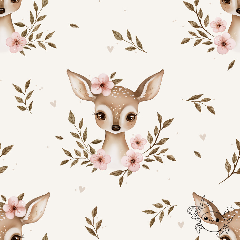 Blumen-Reh - Stoff
