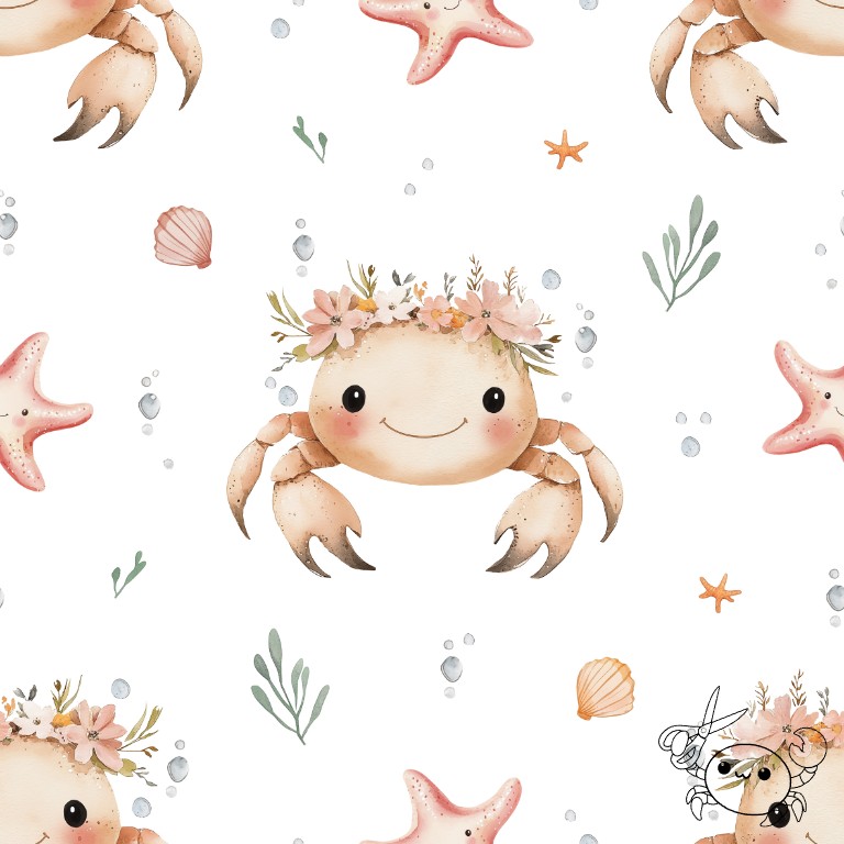 Blumenkrabbe - Stoff