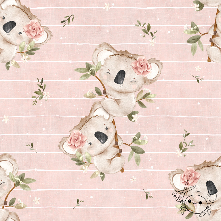 Blumen-Koala - Stoff