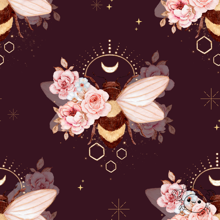 Blumen-Biene - Stoff